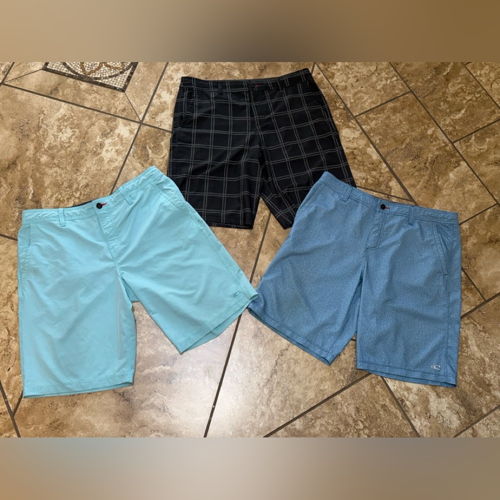 O’Neill Men's hybrid Shorts bundle charcoal , aqua Blue, Blue